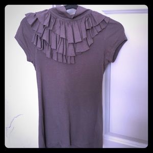 Zara ruffled grey top